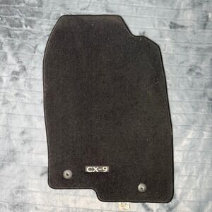 Mazda CX-9 OEM Front Passenger Side Carpet Floor Mat Black Embroidered Logo